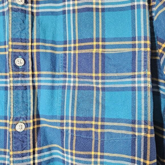 J. Crew Teal and Yellow Plaid Button Down Shirt - Picture 4 of 11